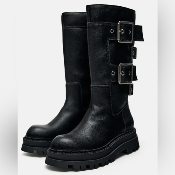 Zara Buckled Lug Sole Ankle Boots - Picture 7 of 7